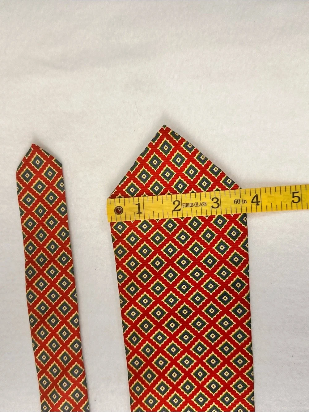 Men's Red Geometric Silk Tie Vintage Brooks Brothers Makers Multicolor Necktie